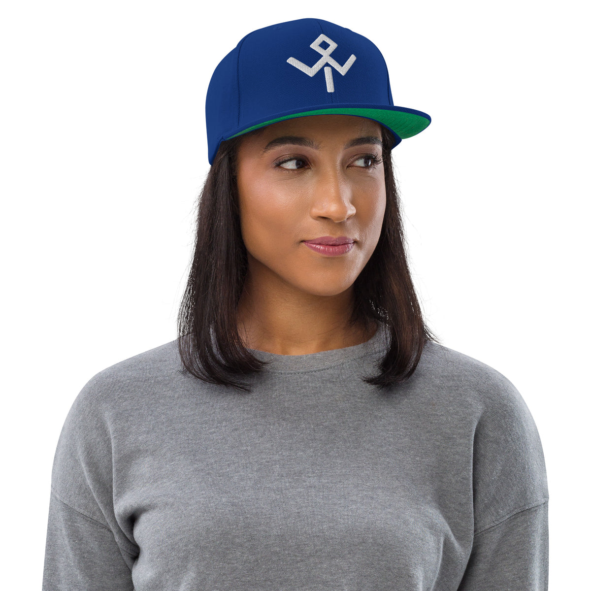 Wild Tribu — Gorra snapback en azul real, vista frontal