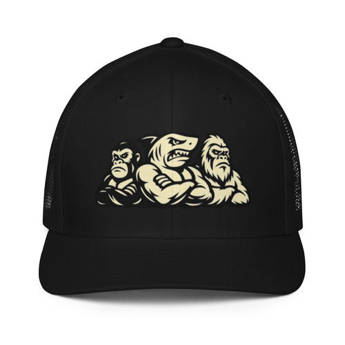 Gorilla — Gorra trucker en negro, vista frontal
