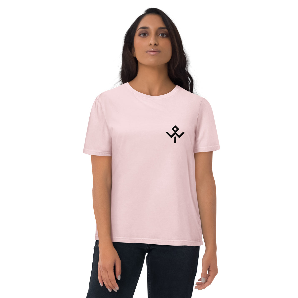 Camiseta orgánica Hideaways Mentawai en rosa Cotton Pink, vista frontal.