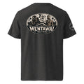 Camiseta orgánica Mentawai Hero de Wild Tribu en gris jaspeado oscuro, vista trasera.