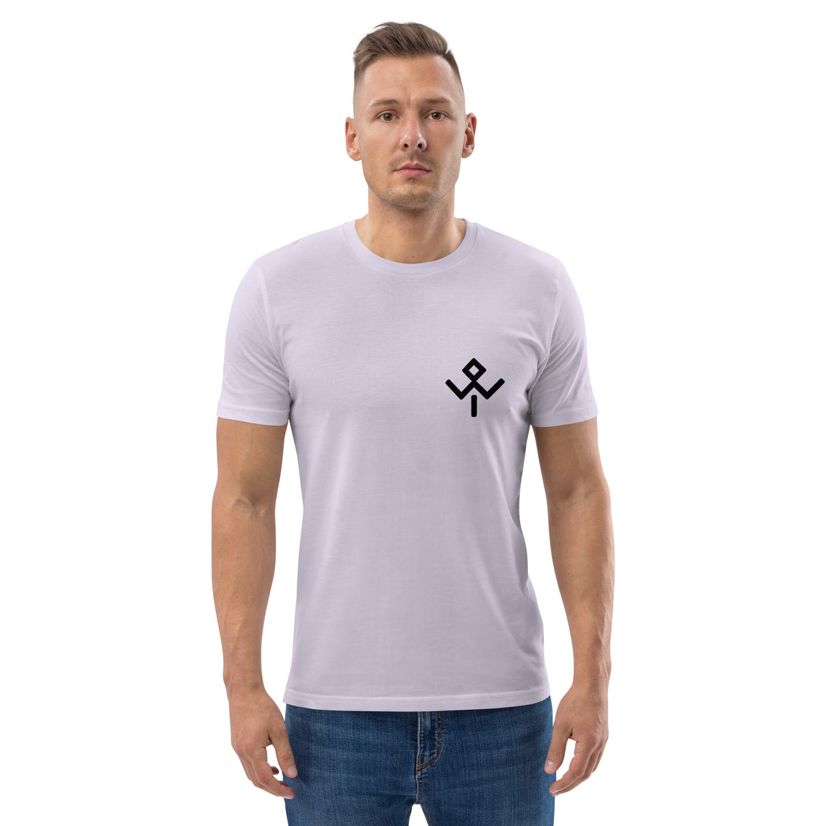 Camiseta orgánica Bank Vaults Mentawai en lavanda, vista frontal.