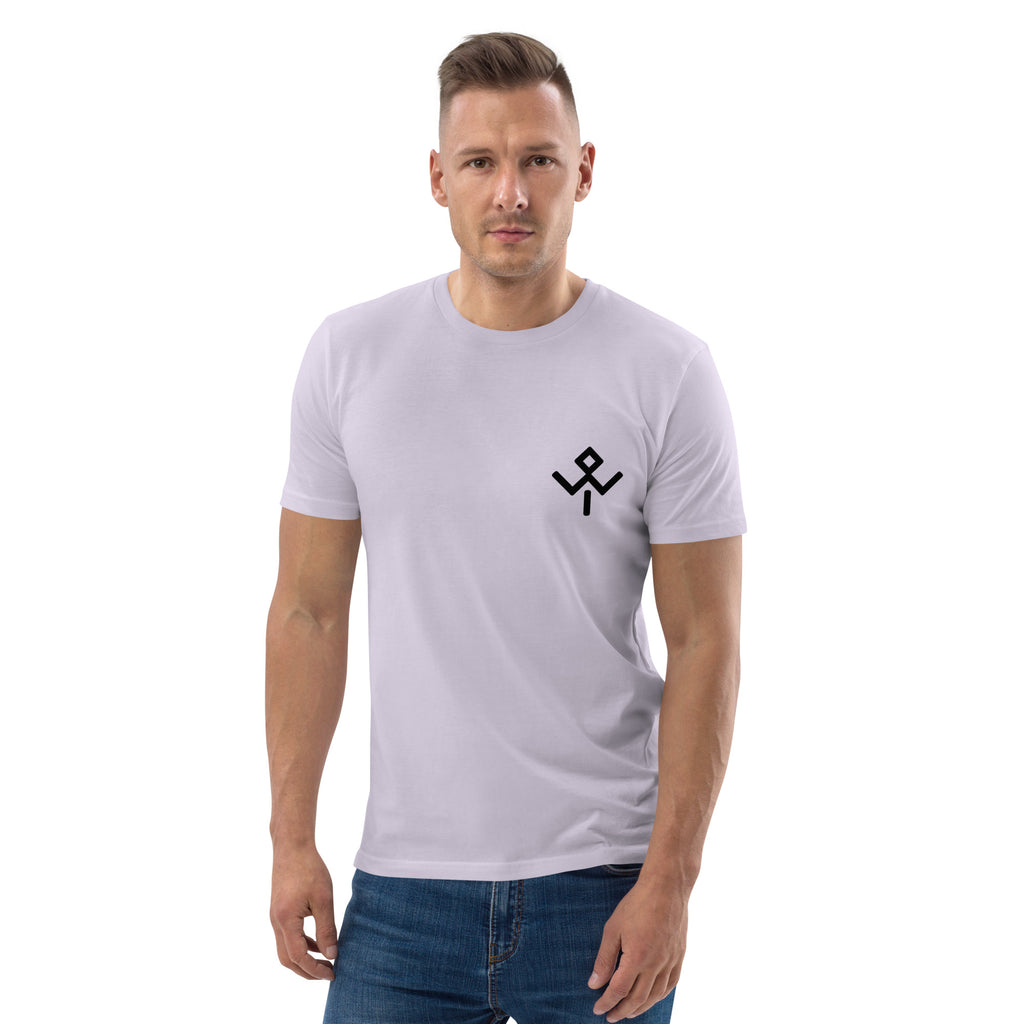Camiseta orgánica Hideaways Mentawai en lavanda, vista frontal.