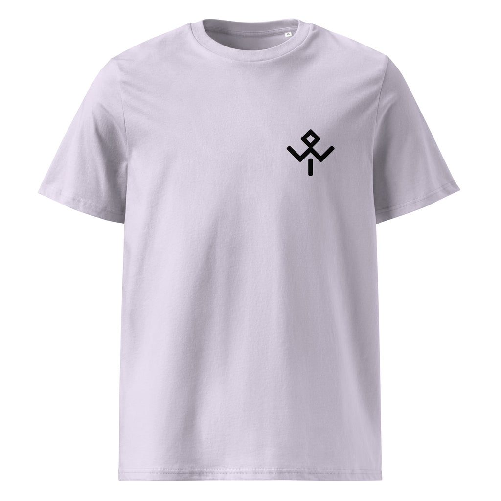 Camiseta orgánica Hideaways Mentawai en lavanda, vista frontal.