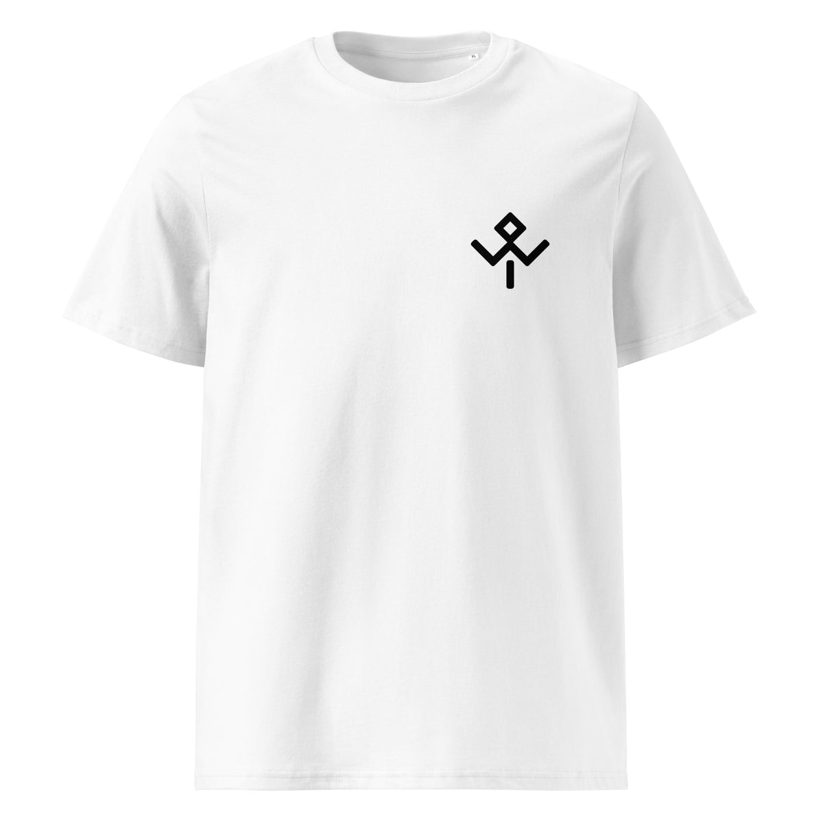Camiseta orgánica Hideaways Mentawai en blanco, vista frontal.