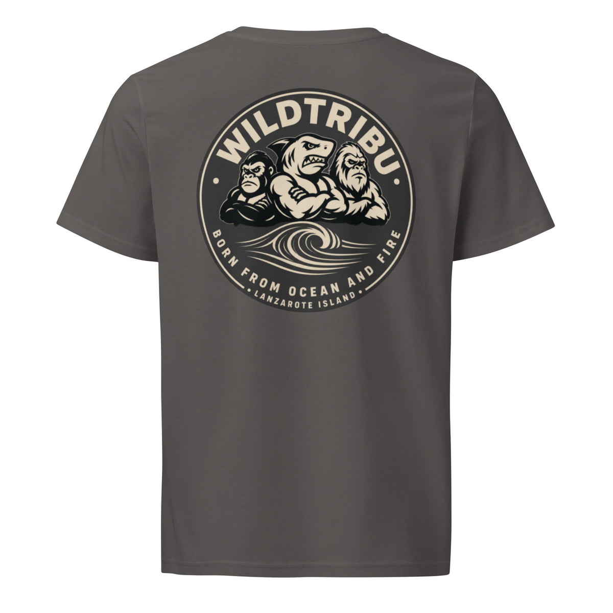 Emblema de la Tribu — Camiseta orgánica en antracita, vista trasera