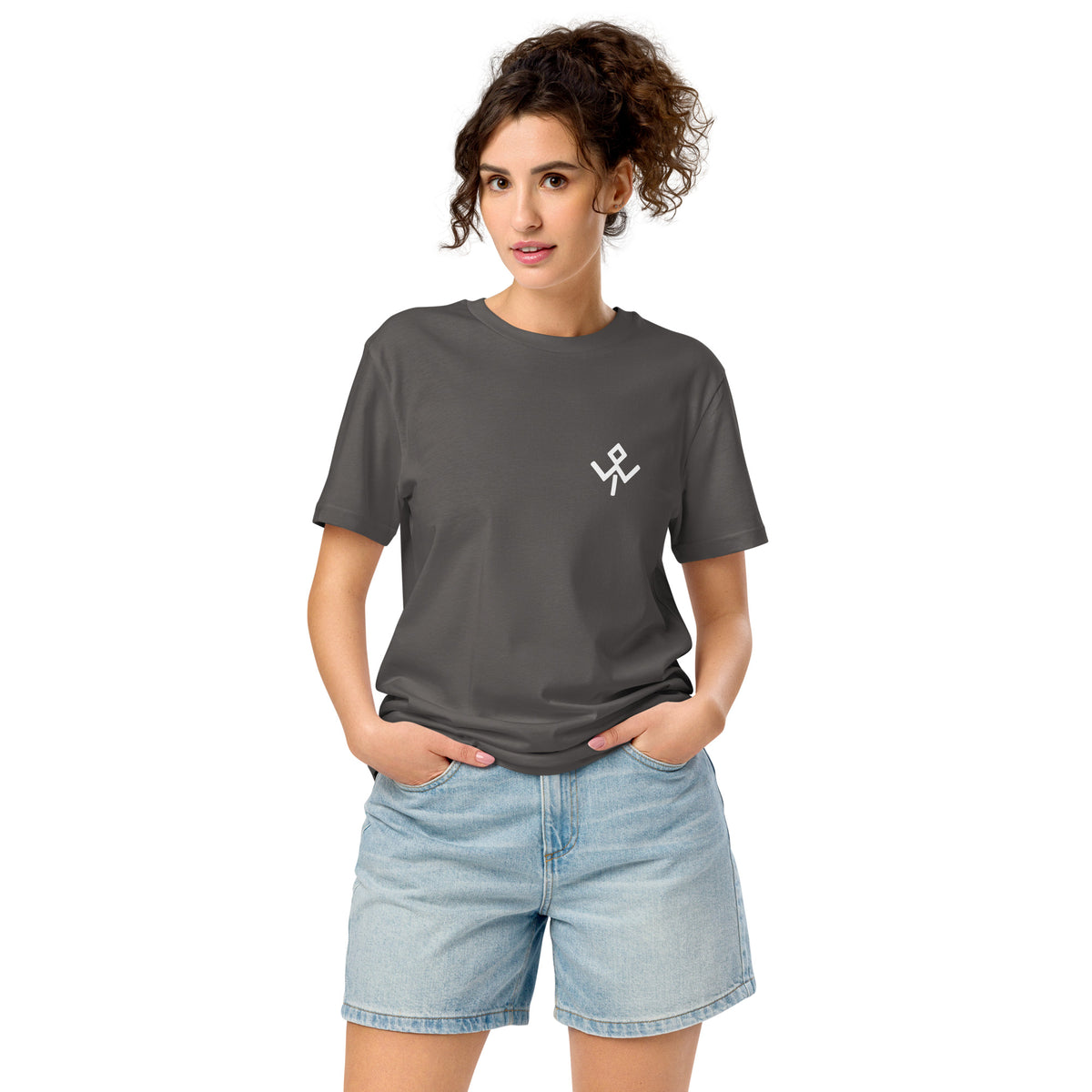 Shark Hero — Camiseta orgánica | Hero en antracita, vista frontal