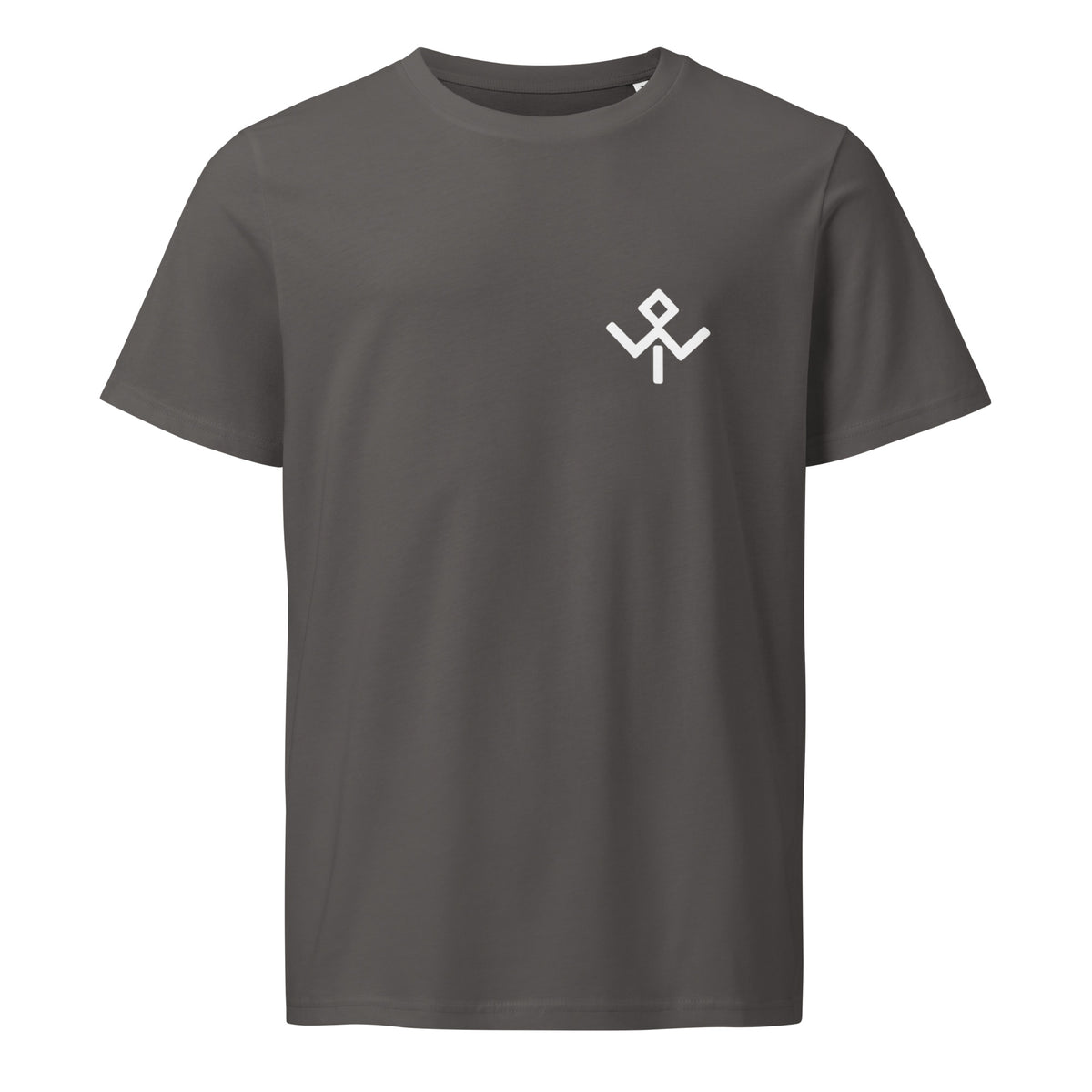 Emblema de la Tribu — Camiseta orgánica en antracita, vista frontal