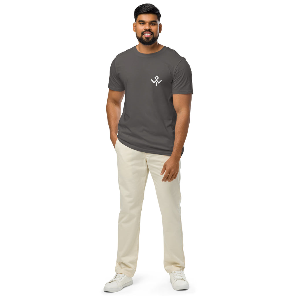 Emblema de la Tribu — Camiseta orgánica en antracita, vista frontal