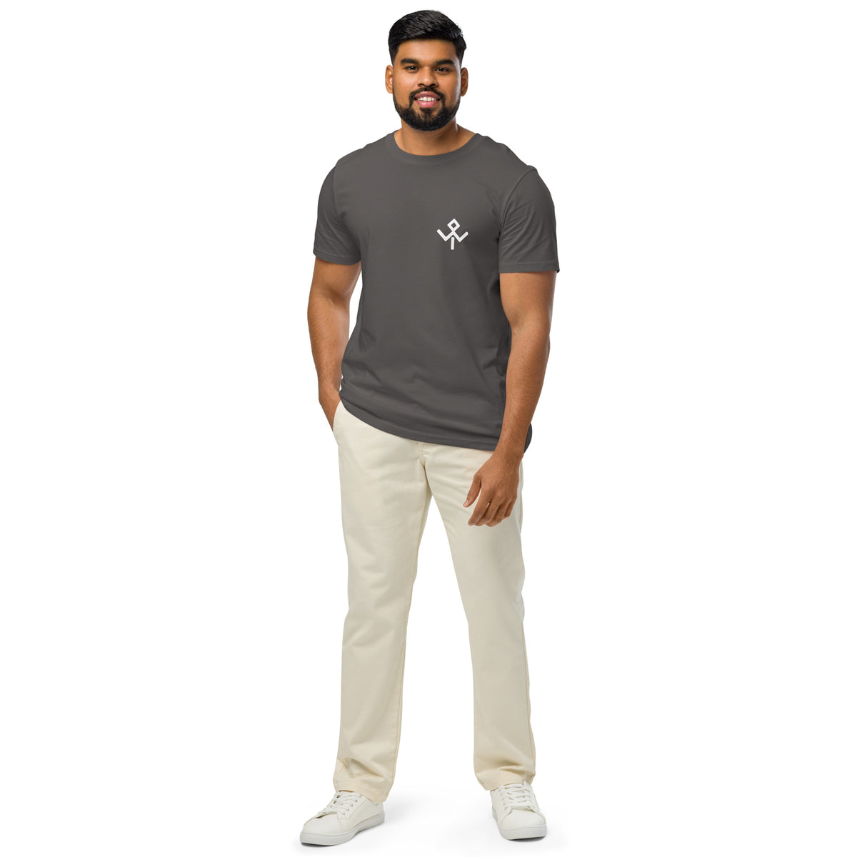 Emblema de la Tribu — Camiseta orgánica en antracita, vista frontal