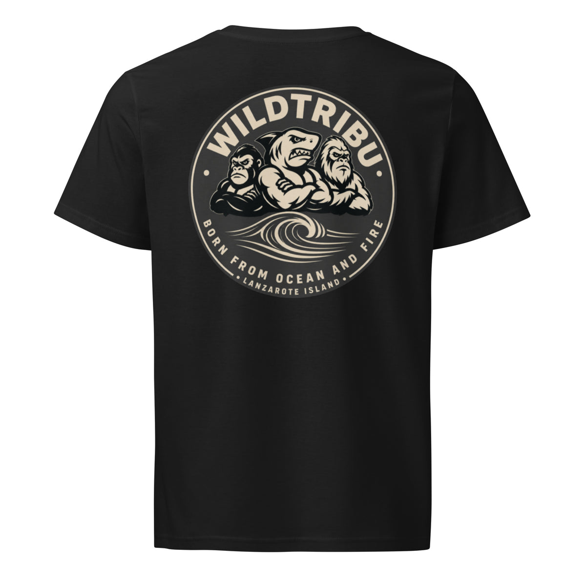 Emblema de la Tribu — Camiseta orgánica en negro, vista trasera