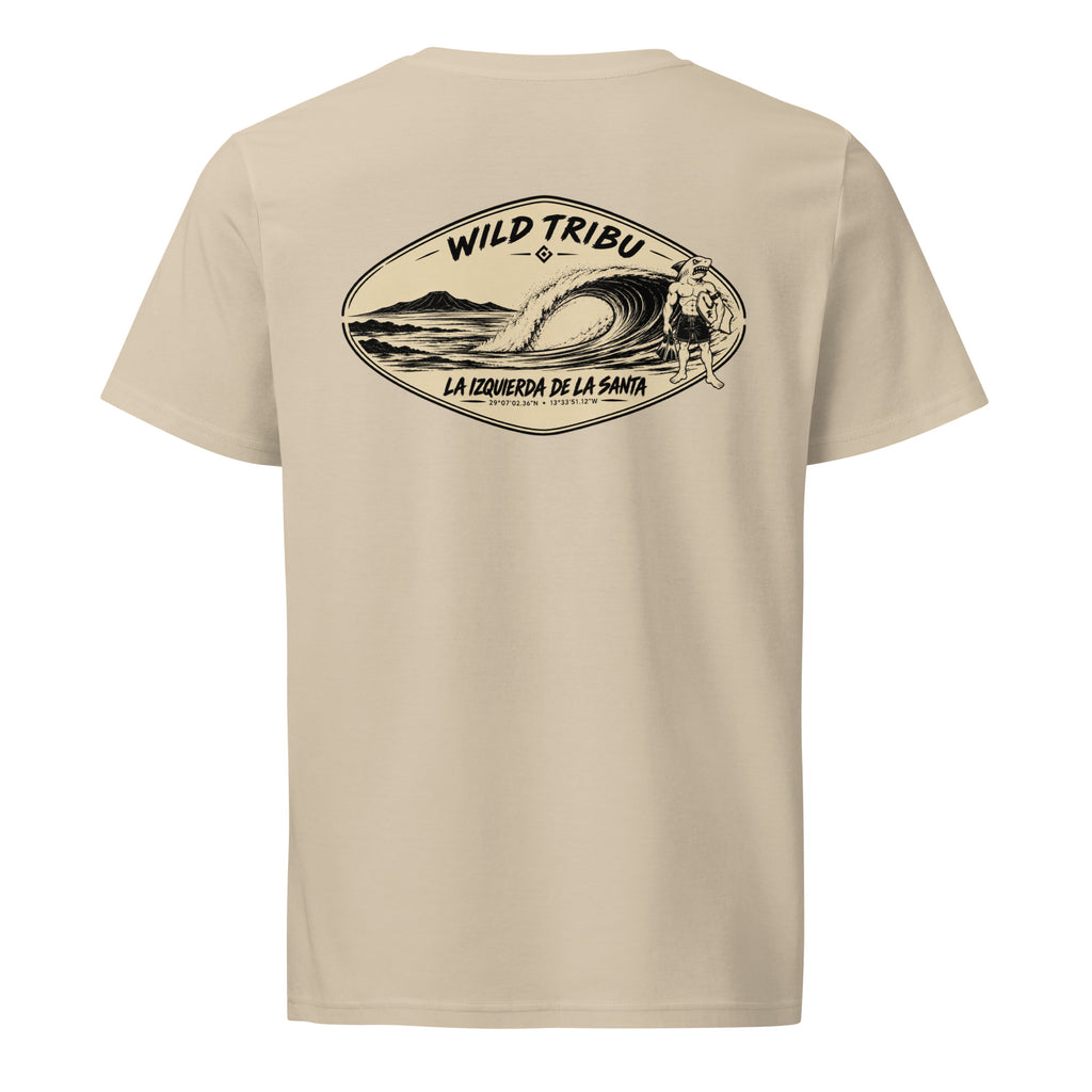 La Izquierda de La Santa — Camiseta orgánica | Bodyboard en Desert Dust, vista trasera