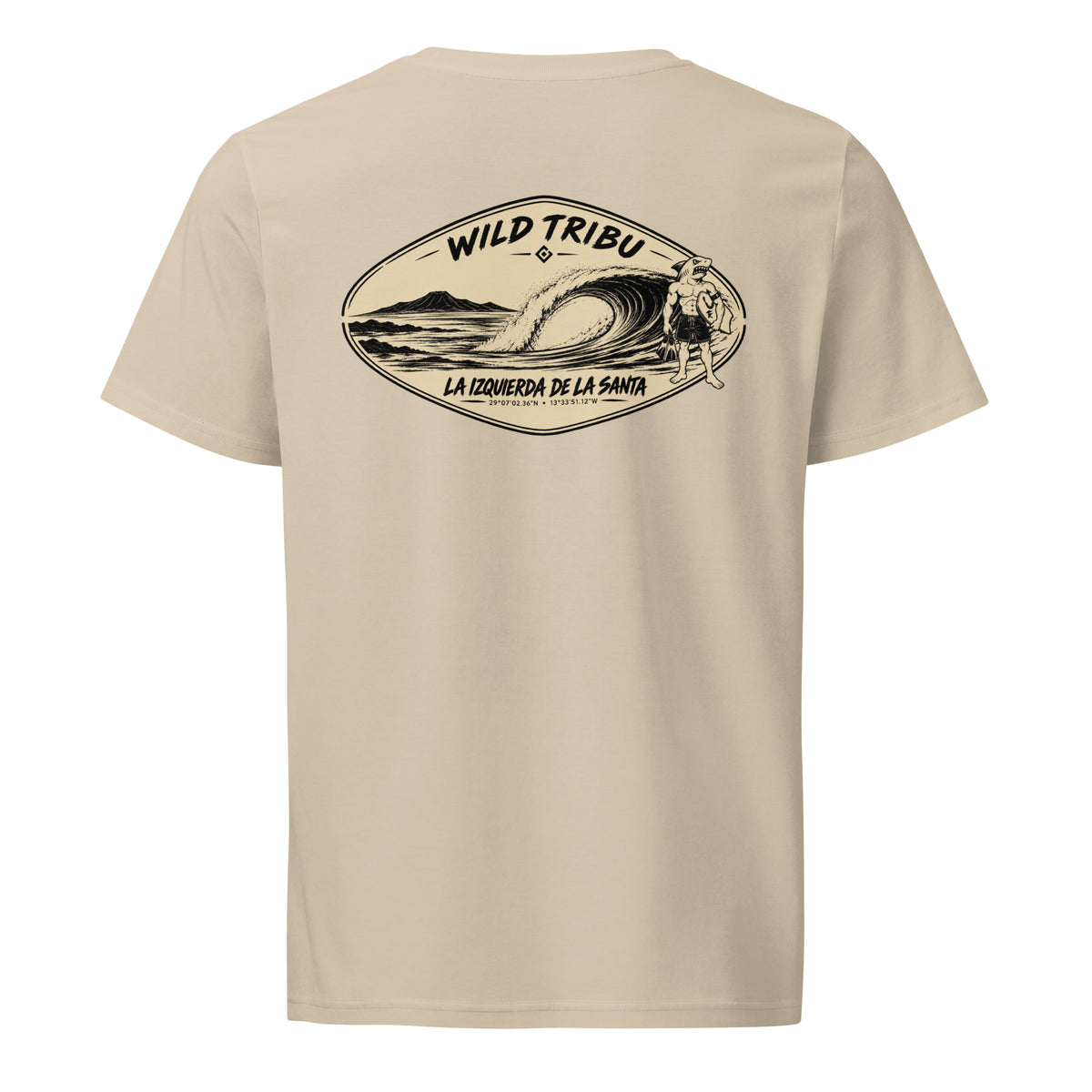 La Izquierda de La Santa — Camiseta orgánica | Bodyboard en Desert Dust, vista trasera