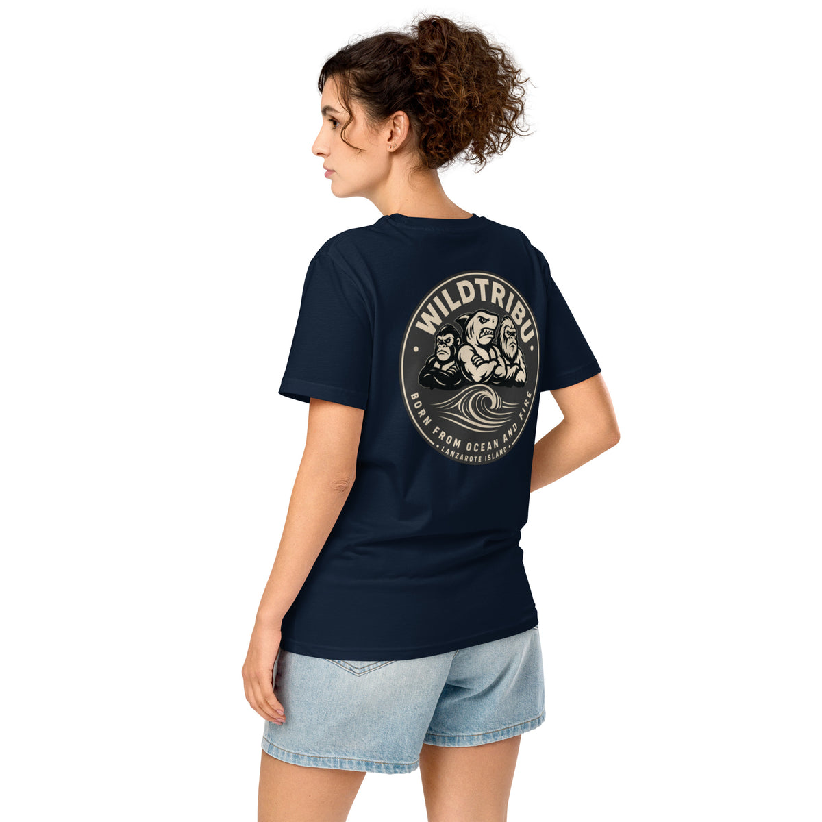 Emblema de la Tribu — Camiseta orgánica en azul marino, vista trasera