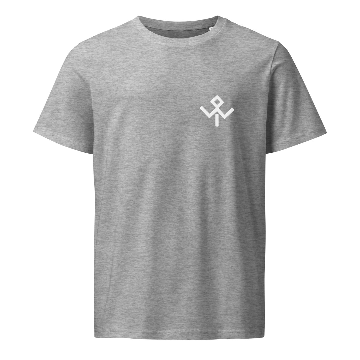 Emblema de la Tribu — Camiseta orgánica en gris jaspeado, vista frontal