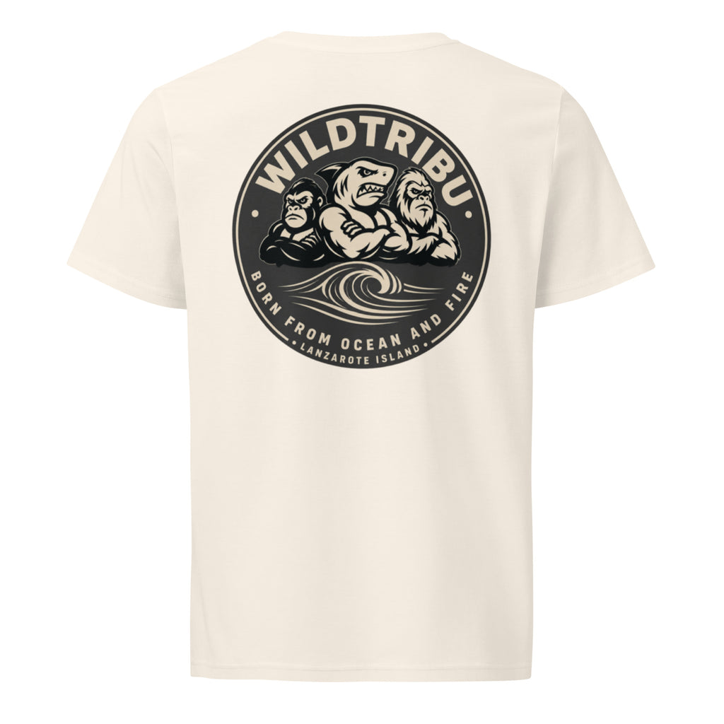Emblema de la Tribu — Camiseta orgánica en blanco vintage, vista trasera